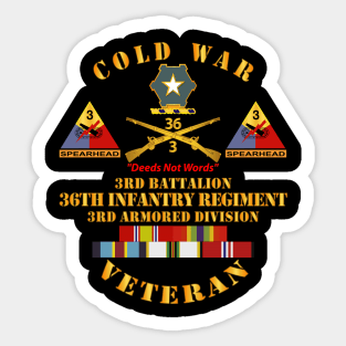 Cold War Vet w  3rd Bn - 36th Infantry - 3rd AD w  Full Rack SVCD Sticker